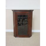 A Georgian oak Corner Cabinet with astragal glazed door, 3ft 4in