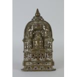 Another Jain silver inlaid brass Tirthankara Shrine, 15th/16th Century, Western India, probably