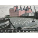 ‡DAVID GENTLEMAN (b.1930)Quay-side at Mistleylithograph, with printed signature and date 1966 (lower