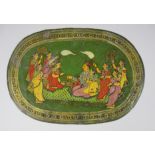 KURNOOL, SOUTH INDIA, circa 1900Three circular and four oval painted Table Matsdepicting deities,