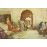 ‡CARLTON ALFRED SMITH RI (1853-1946)An Indian Street Marketsigned 'Carlton A. Smith' (lower