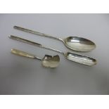 A George II silver Marrow Scoop/Table Spoon, London 1751, a Marrow Scoop, London 1803 and a