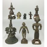 Eight various Indian bronze Figures, 19th/ 20th Century,Including two figures of Garuda (8)