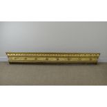 A large country house gilt Pelmet with acanthus leaf and rosette designs, 8ft 1in W
