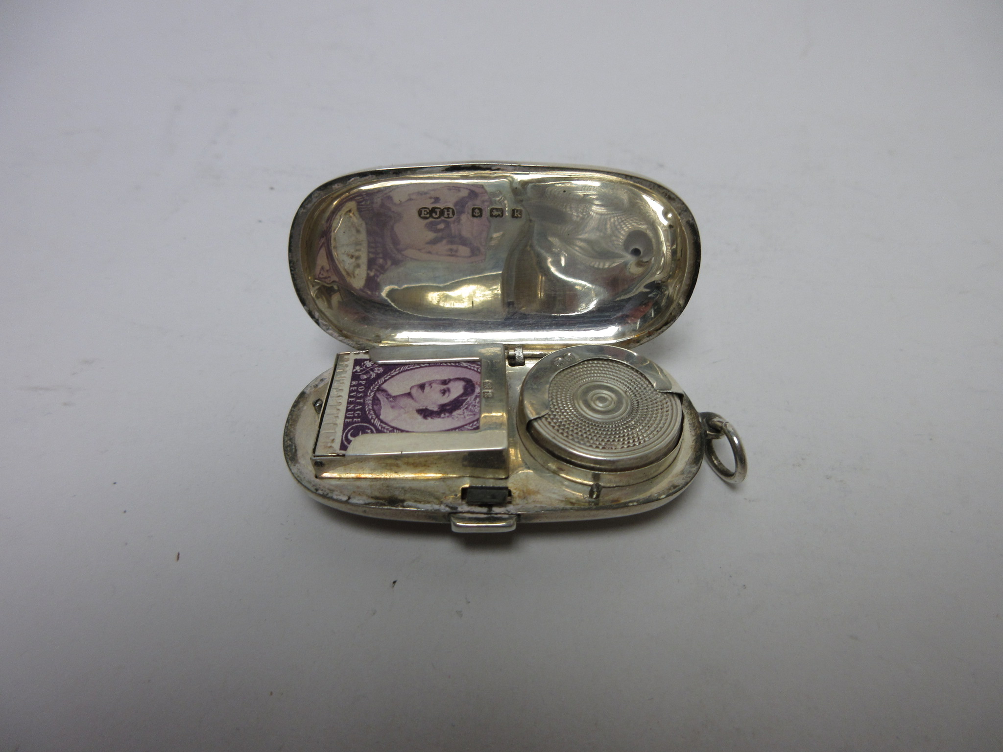 An Edward VII silver Sovereign and Stamp Case, Birmingham 1909 - Image 3 of 3