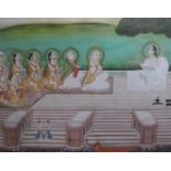 RAJPUT SCHOOL, MID 19TH CENTURYA Hindu Teacher with devoteesgouache with gold on paper17 x 13 in (