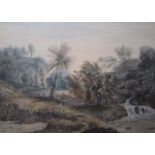 COLONEL HENDERSON RE. (fl. mid 19th Century)A wooded landscape with natives near a river