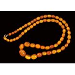 A natural Baltic Amber graduated Bead Necklace, approx 54gms