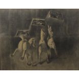 ‡JOHN SERGEANT (1937-2010)Nursery Play Horsessigned and dated 00/02 (lower right)charcoal and