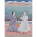 PROVINCIAL MUGHAL SCHOOL, 18th CENTURYA Woman beating her lover with a slippergouache and gold on