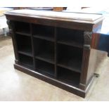 A 19th Century rosewood Open Bookcase, the inset marble top above a drop frieze and three open