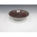 A Ruskin Bowl, 1927, with red and brown mottled glaze, 8 1/2in diam