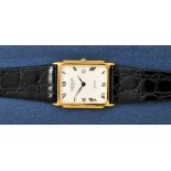 A Raymond Weil Quartz rectangular mid-size Wristwatch the white dial with roman numerals in gold