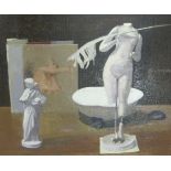 ‡JOHN SERGEANT (1937-2010) Still Life with Mannequinsigned 'John Sergeant' (centre right)oil on