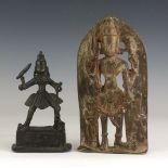 Two 18th Century Indian metal Figures of Mahisasuramardini Durga and Virabadra,Western Deccan,The
