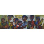 NIREN SEN GUPTA (b.1940)'Celebration'signed and dated Niren 99 (lower left)oil on canvas20 x 58