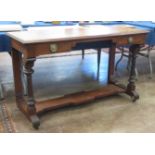 A 19th Century mahogany Hall Table, the moulded rectangular top above a shaped frieze with two