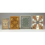 Four Anglo-Indian sandalwood Card Cases, Bombay, Vizagapatam and Kashmirthe smallest decorated