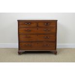 An antique mahogany Chest of two short and three long graduated drawers on ogee bracket feet, 2ft 10