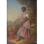 J. HOGG (fl. c. 1841-1844)Portrait of a Malabar Woman by a Spring, a landscape beyondoil on canvas32
