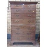 A George III mahogany Tallboy Chest with dentil cornice above two short and six long drawers, plus