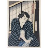 A collection of Japanese Woodblock Prints, Mostly Meiji/Taisho Period, An actor by Kunichika, the