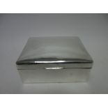 A George V silver large plain Cigar Box, London 1918, 8 x 6in