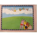 PAHARI, NORTH WESTERN INDIA, 1st HALF 19th CENTURYA scene from the Markandeya Puranagouache with