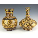 Two late 19th Century Bombay School of Art pottery Vases, George Wilkins Terry / Wonderland Art