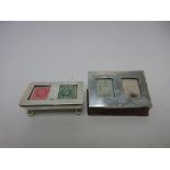 Two Edward VII silver mounted two division Stamp Cases, Birmingham 1904 & 1908