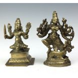 Two 18th Century Indian brass Figures of Shiva and Mahishasuramardini Durga,Western Deccan/