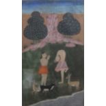 PROVINCIAL MUGHAL, POSSIBLY FAIZABAD, 2nd HALF 18th CENTURYA Herder meets an asceticgouache with