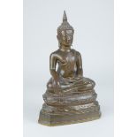 A Northern Thai bronze figure of Shakyamuni Buddha, Chiang Saen style, 17th /18th Century, Sitting