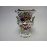 A 19th Century Copeland & Garrett two handled porcelain urn shape Vase painted floral bouquets in