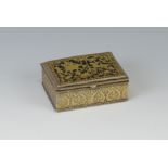 A 19th Century Indian Thewa gold, glass and silver gilt rectangular Snuff Box, Pratapgargh,