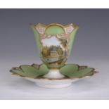 A Flight Barr & Barr Cabinet Cup and Stand, c 1830-40, of petalled bell form with butterfly