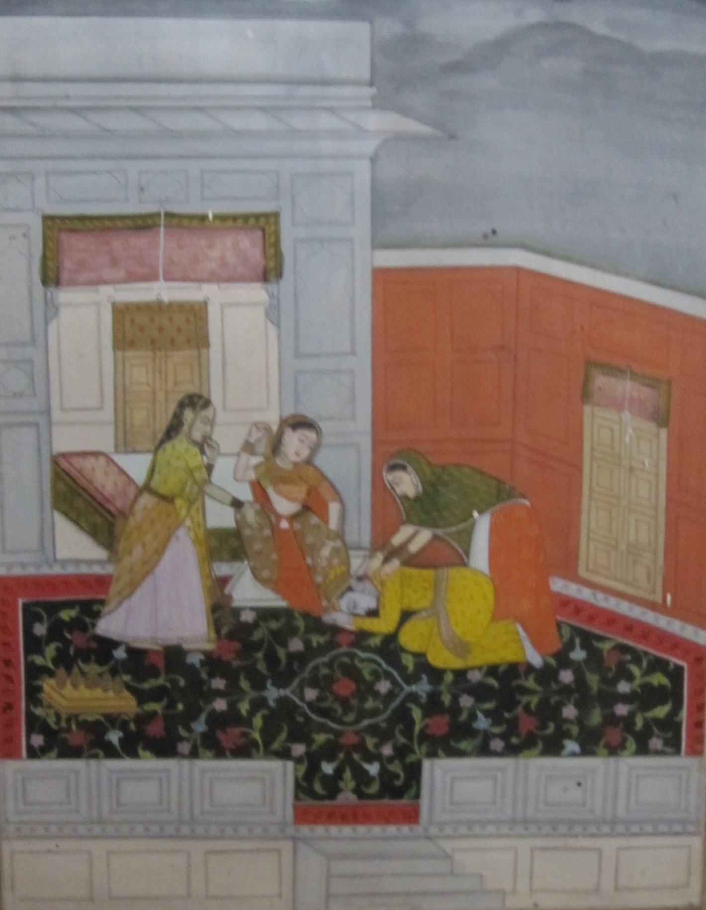 DECCANI (?) SCHOOL, LATE 18TH CENTURYA Prince listening to Musicians on a moonlit terrace with old - Image 3 of 3