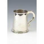 A modern silver plain Pint Mug with straight tapering sides, Sheffield 1973, maker B.D.