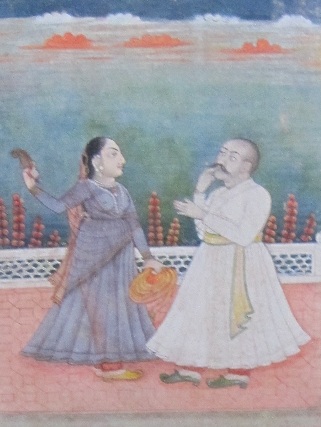 DECCANI (?) SCHOOL, LATE 18TH CENTURYA Prince listening to Musicians on a moonlit terrace with old - Image 2 of 3