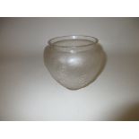 A Lalique moulded glass Vase with floral and leafage pattern, 5 1/2in, moulded mark R. LALIQUE