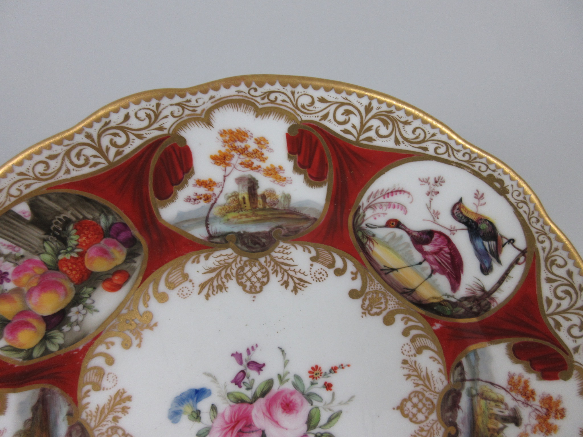 A Nantgarw porcelain Plate of Duke of Cambridge Service type, central bouquet of flowers with - Image 5 of 7