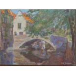 ‡FAITH SHEPPARD (b. 1920)By a Canal Bridge, Bruges,signed ‘Faith Sheppard’ (lower right)oil on