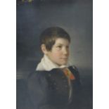 AUSTRIAN SCHOOL CIRCA 1830Portrait of a boyquarter-length, wearing a dark brown jacket and white