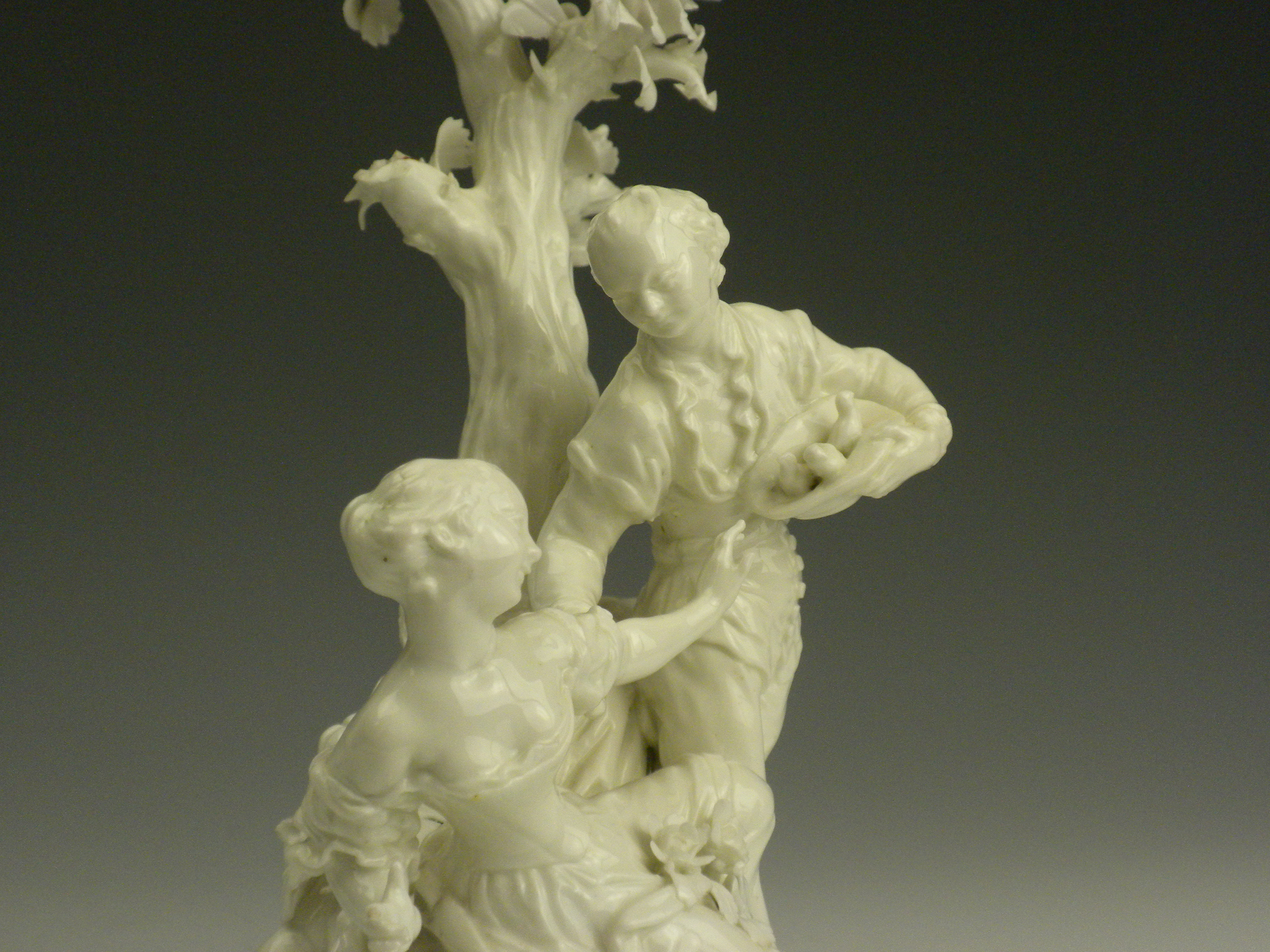 An 18th Century English white glazed porcelain Figure Group, c. 1780, possibly Derby, modelled - Image 2 of 7