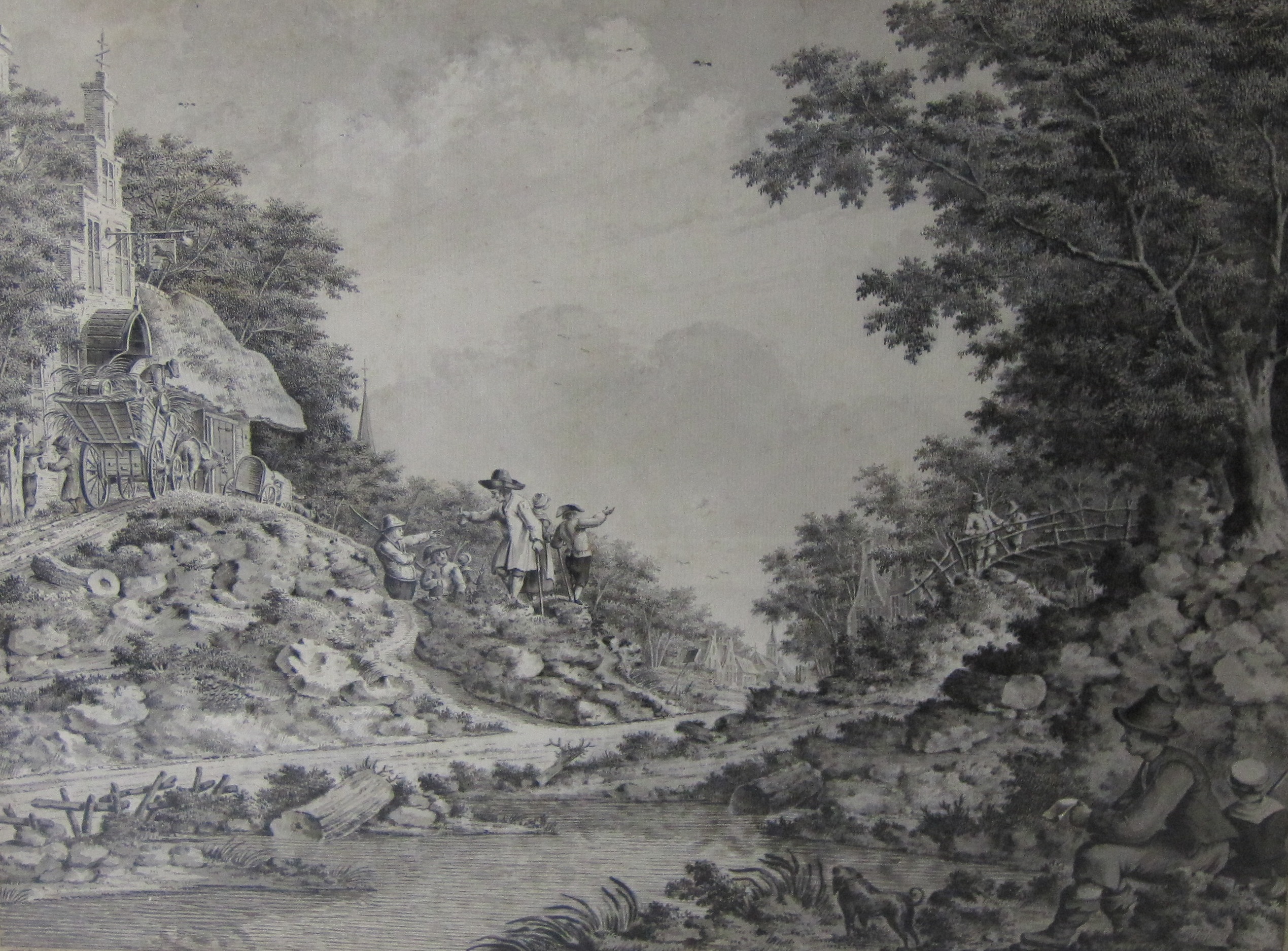 THEODORE DIRK VERRIJK (1734-1786)Village Scenes with Travellers resting by Tracksinscribed 'T