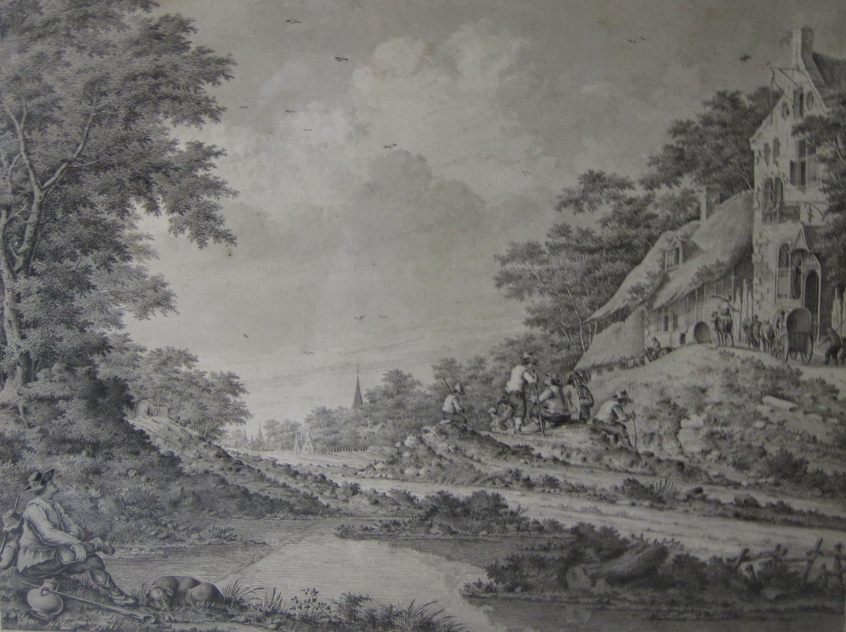 THEODORE DIRK VERRIJK (1734-1786)Village Scenes with Travellers resting by Tracksinscribed 'T - Image 2 of 2