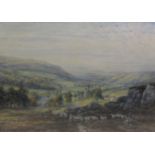 EDMUND GEORGE WARREN R.I. (1834-1909)Drovers and Sheep on a hillside tracksigned ‘Edmund G. Warren