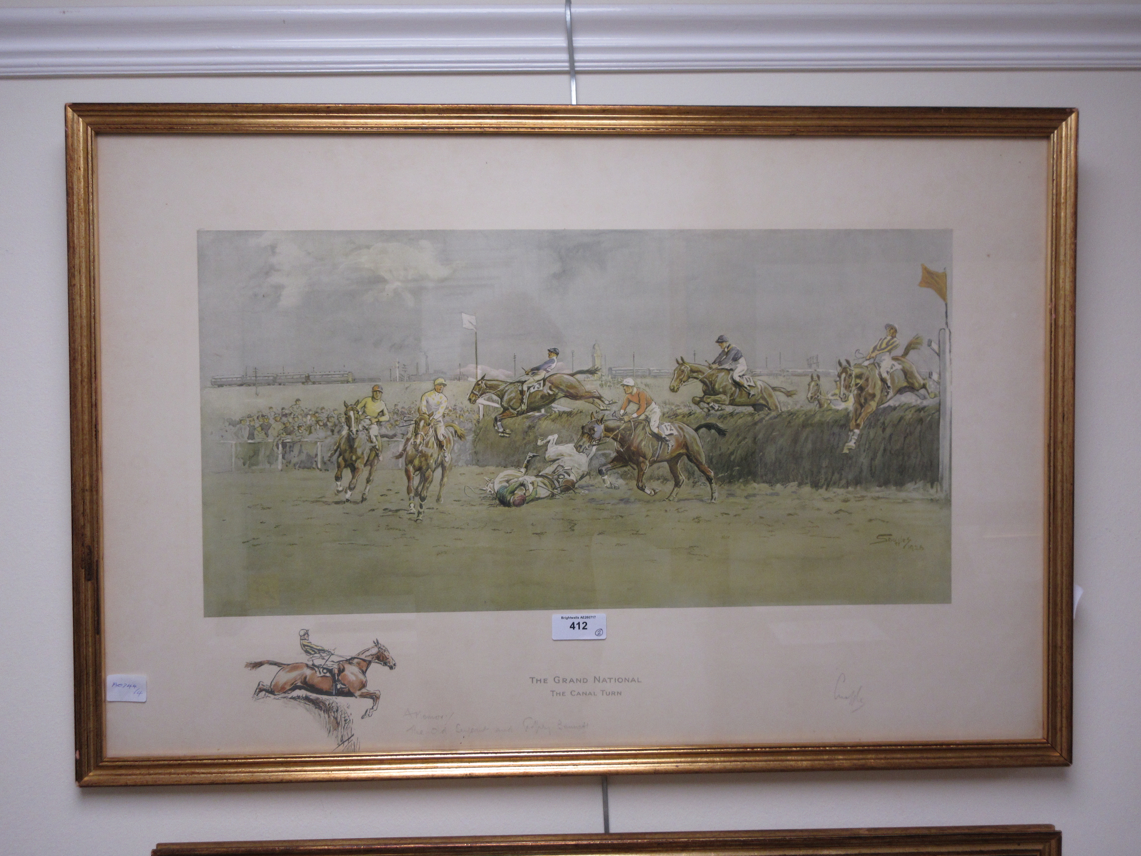 CHARLES JOHNSON PAYNE “Snaffles” (1884-1967)The Grand National (the Canal Turn)pencil signed ‘ - Image 3 of 3