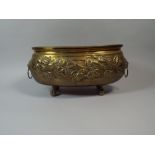 A Victorian Oval Brass Two Handled Monteith Bowl,