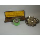A Collection of Silver Plate to Include Cased Horn Handled Carving Set,